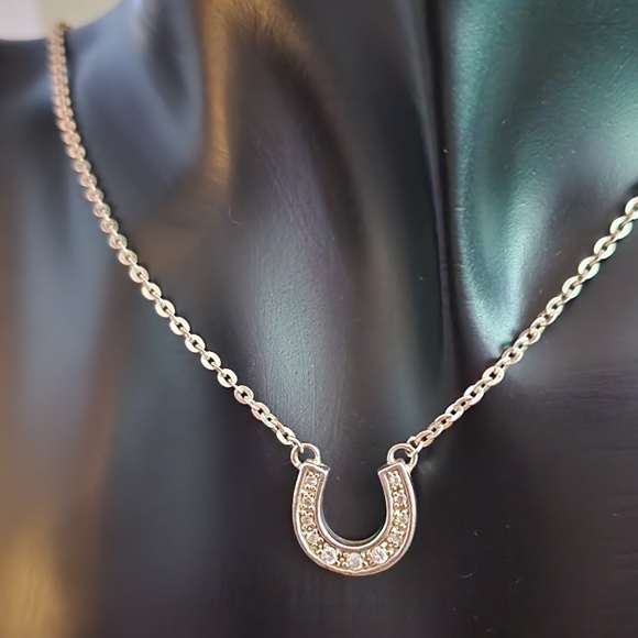 Sterling silver and lucky horseshoe necklace - Picture 3 of 9